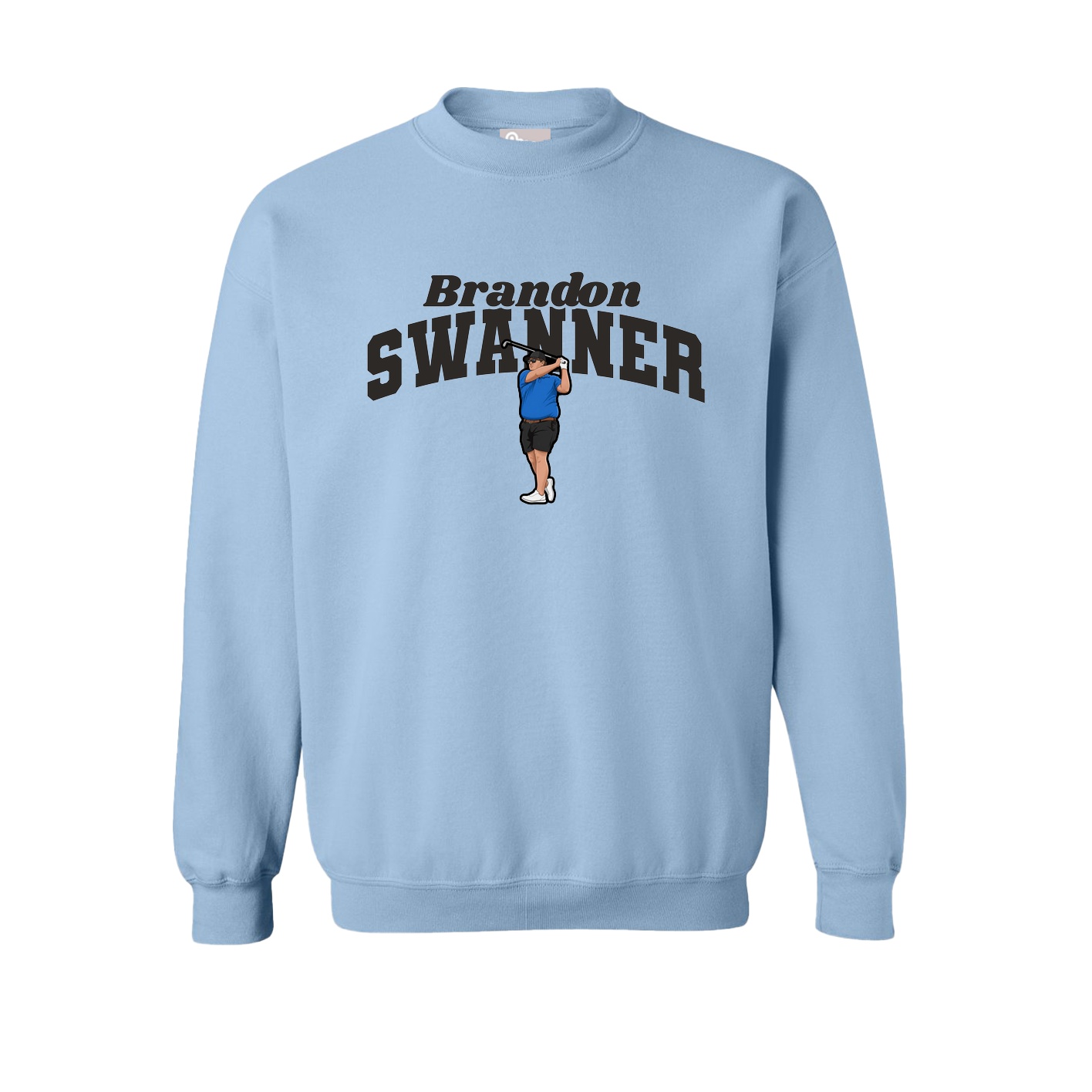 Fleece Crew — Signature Arch in Light Blue