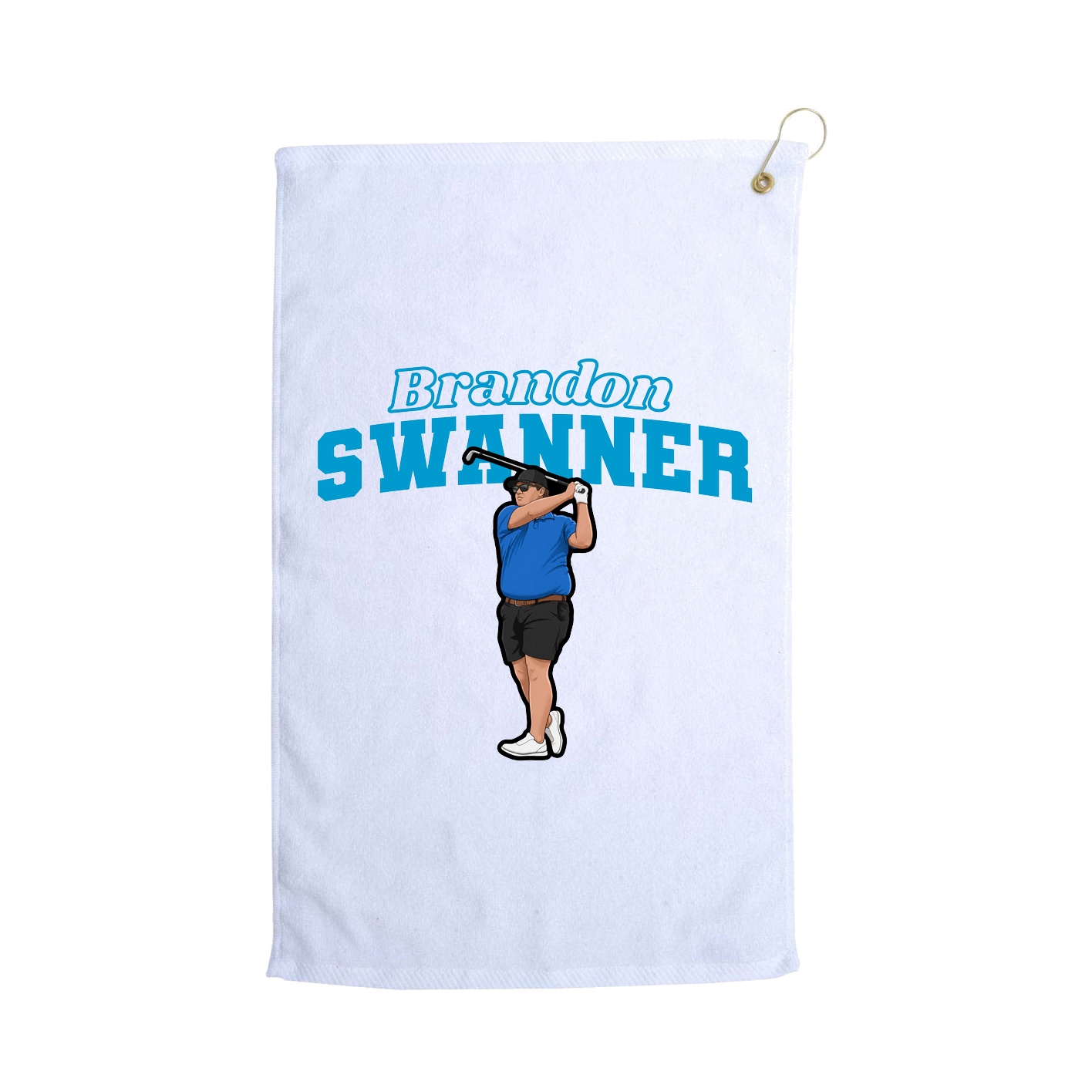 Golf Towel — Name Arch in White