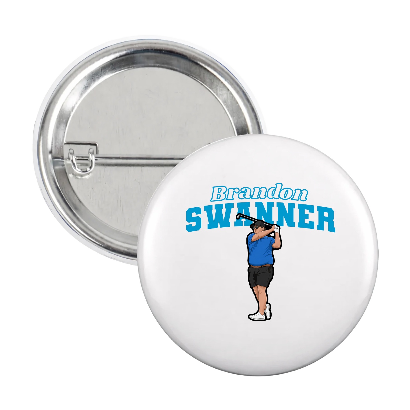 Game Day Button — Name Arch in White