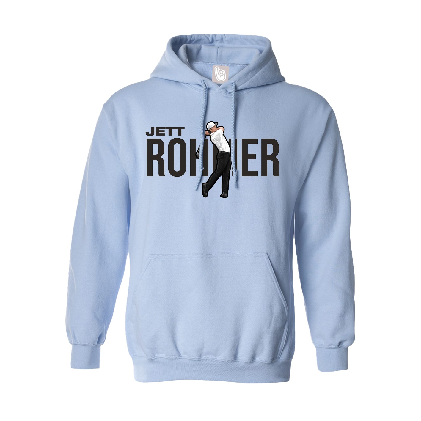Hoodie — Player Name in Light Blue