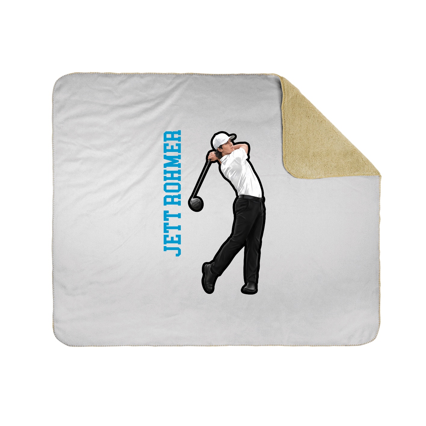 Throw Blanket — Name Vertical in White