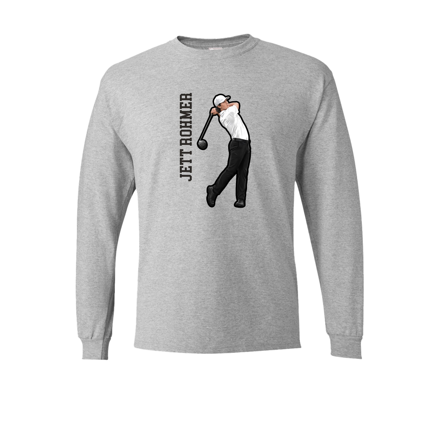 Long Sleeve Tee — Name Vertical in Grey