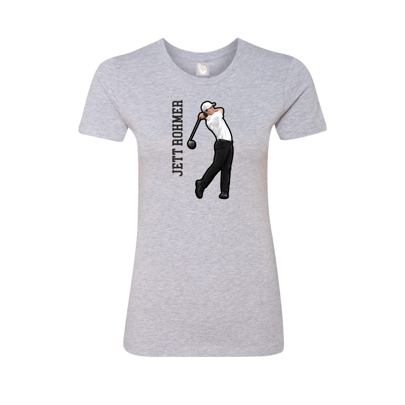 Fitted Women's Tee — Name Vertical in Grey