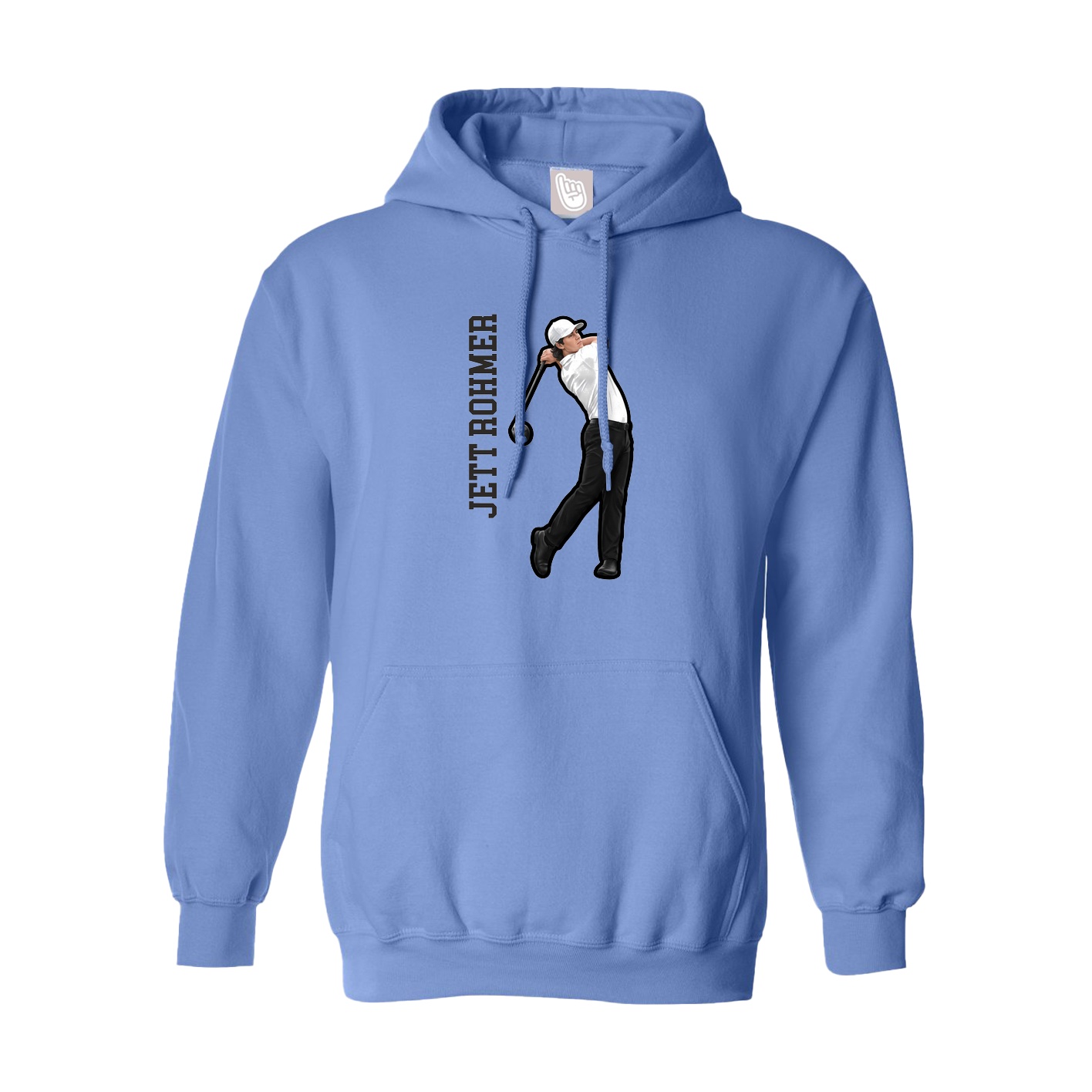 Youth Hoodie — Name Vertical in Powder Blue