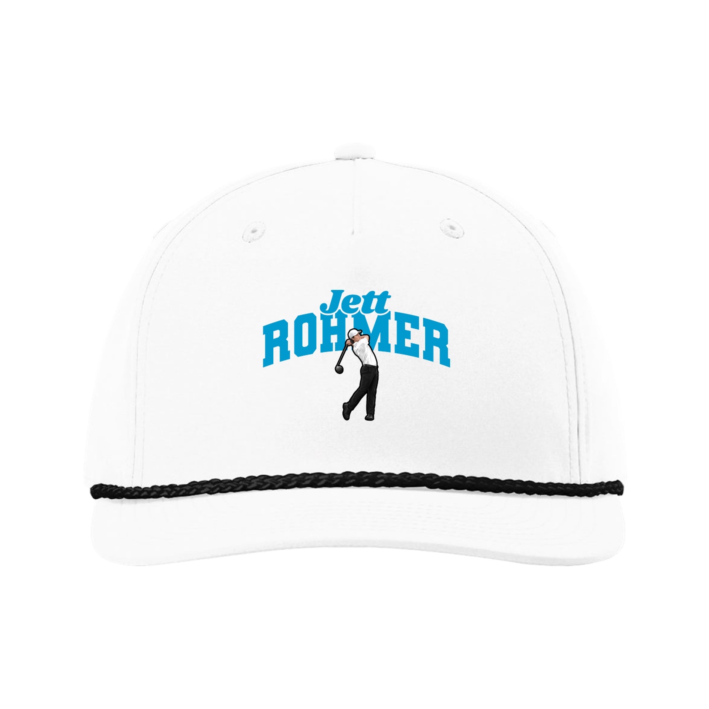 Five-Panel Classic Rope Cap — Signature Arch in White