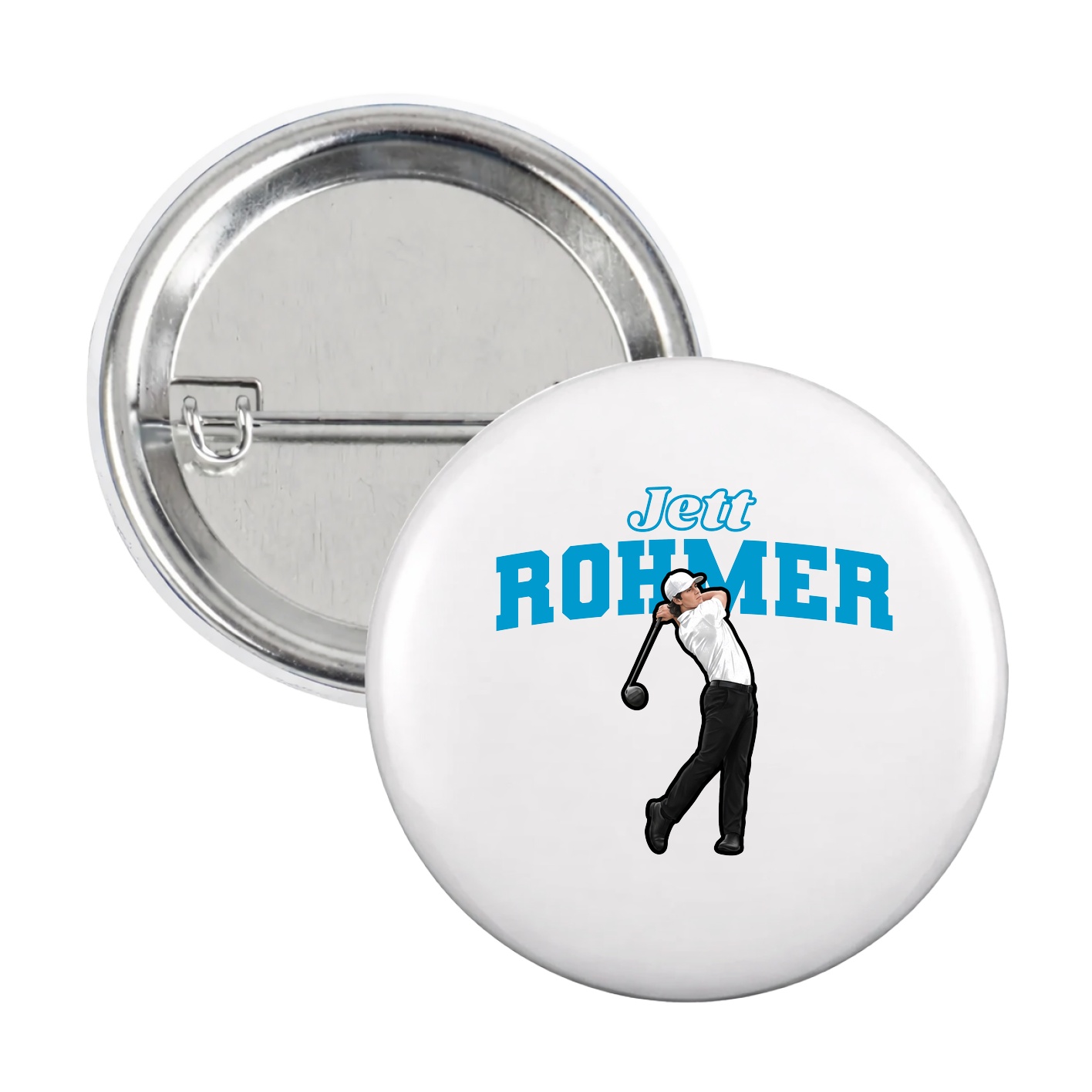 Game Day Button — Name Arch in White