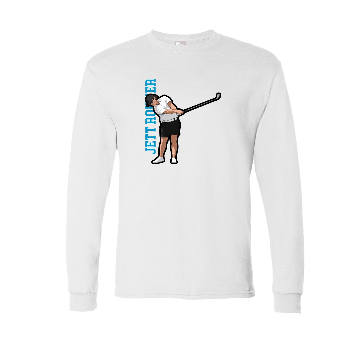 Long Sleeve Tee — Name Vertical in White