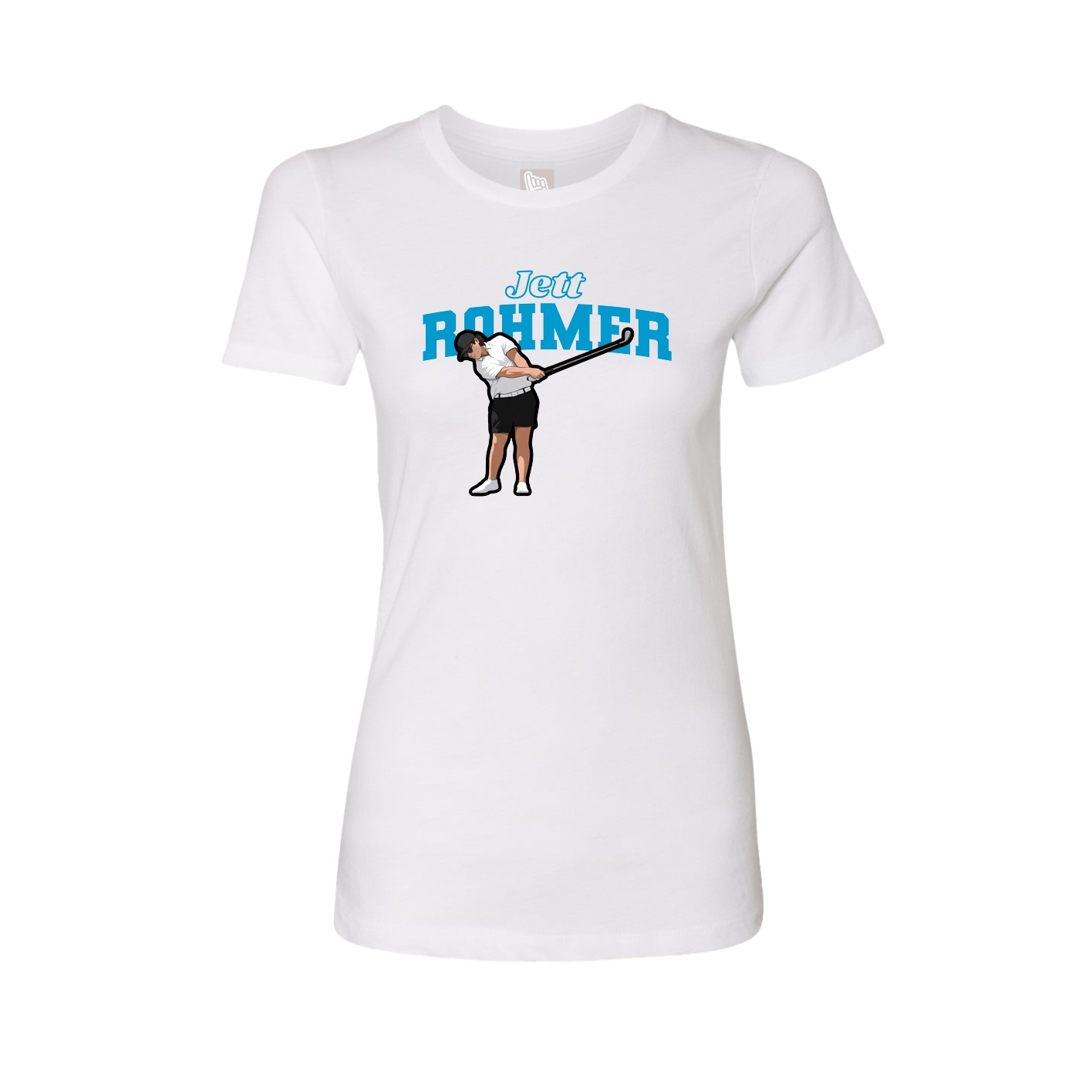 Fitted Women's Tee — Name Arch in White