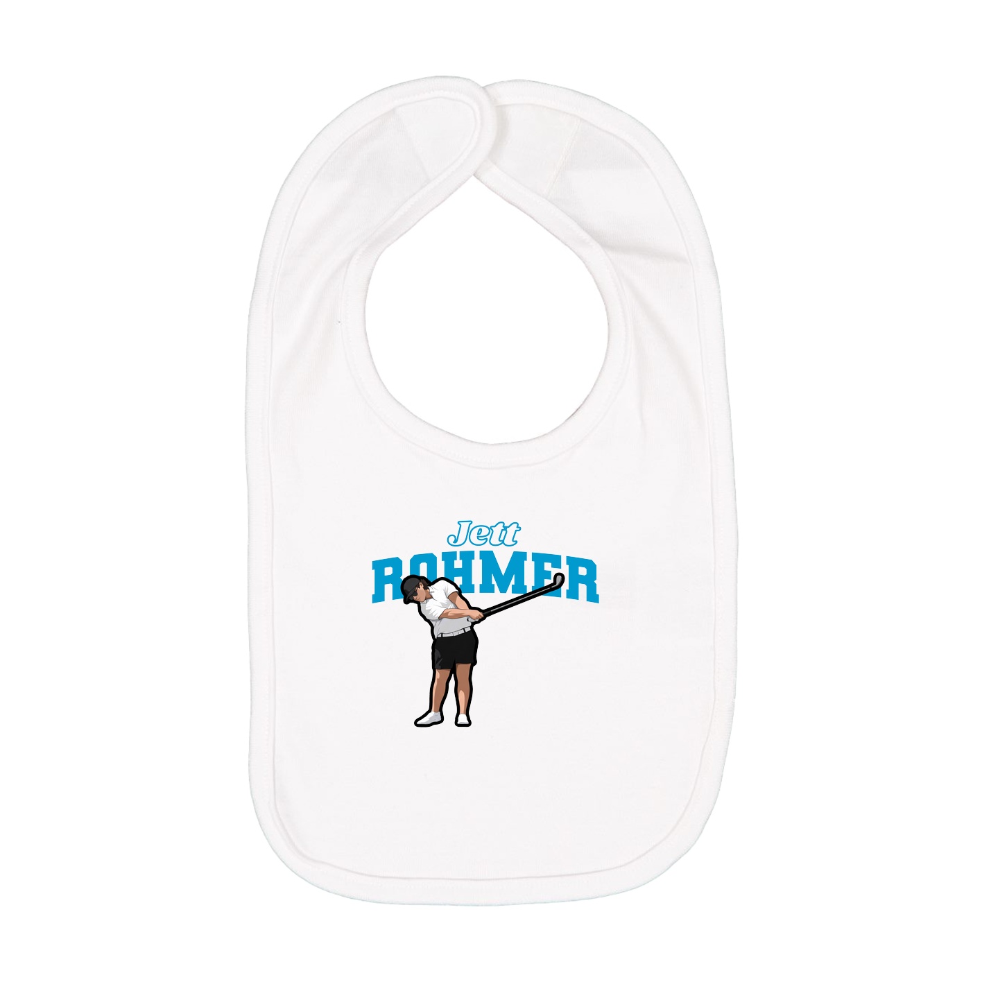 Infant Bib — Name Arch in White