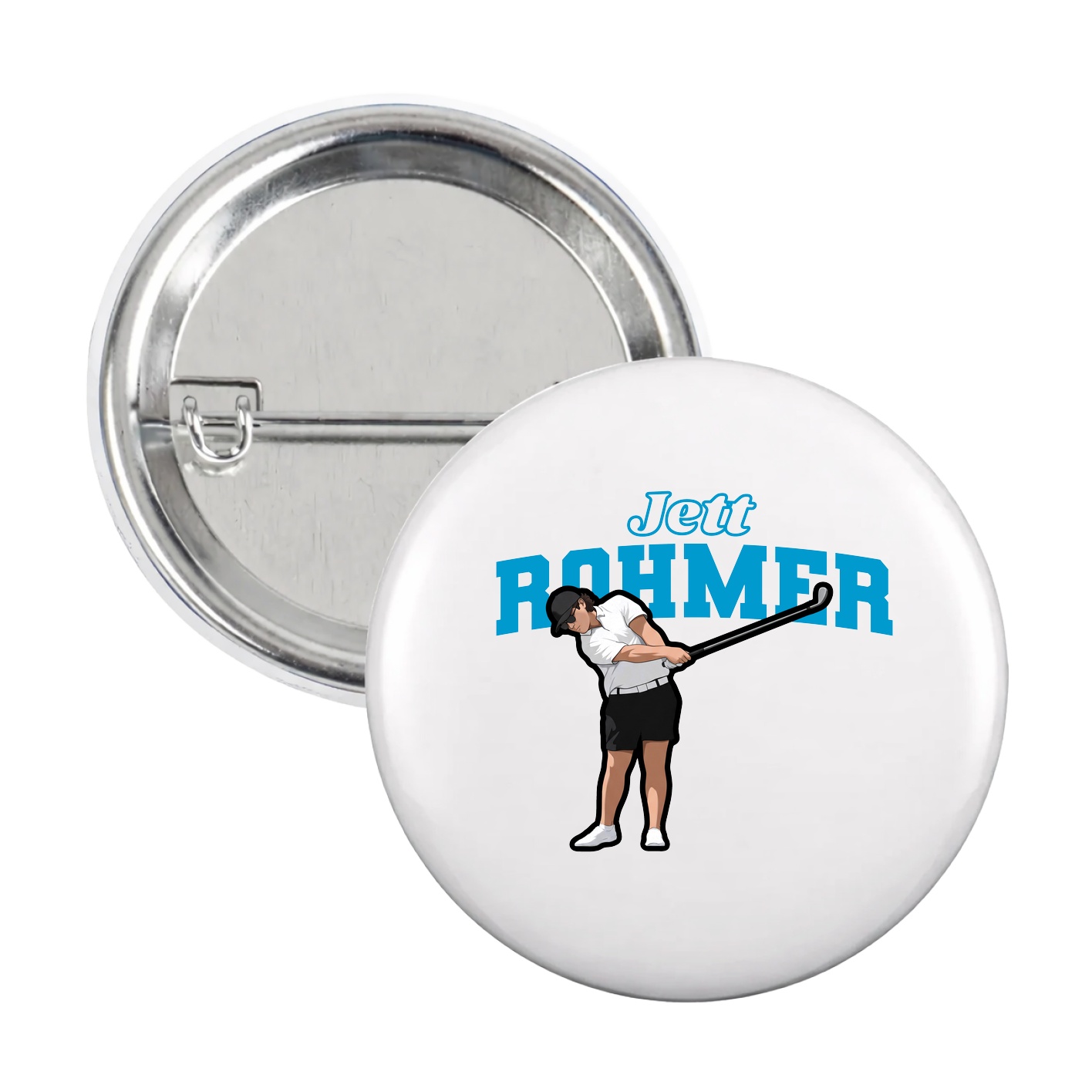 Game Day Button — Name Arch in White