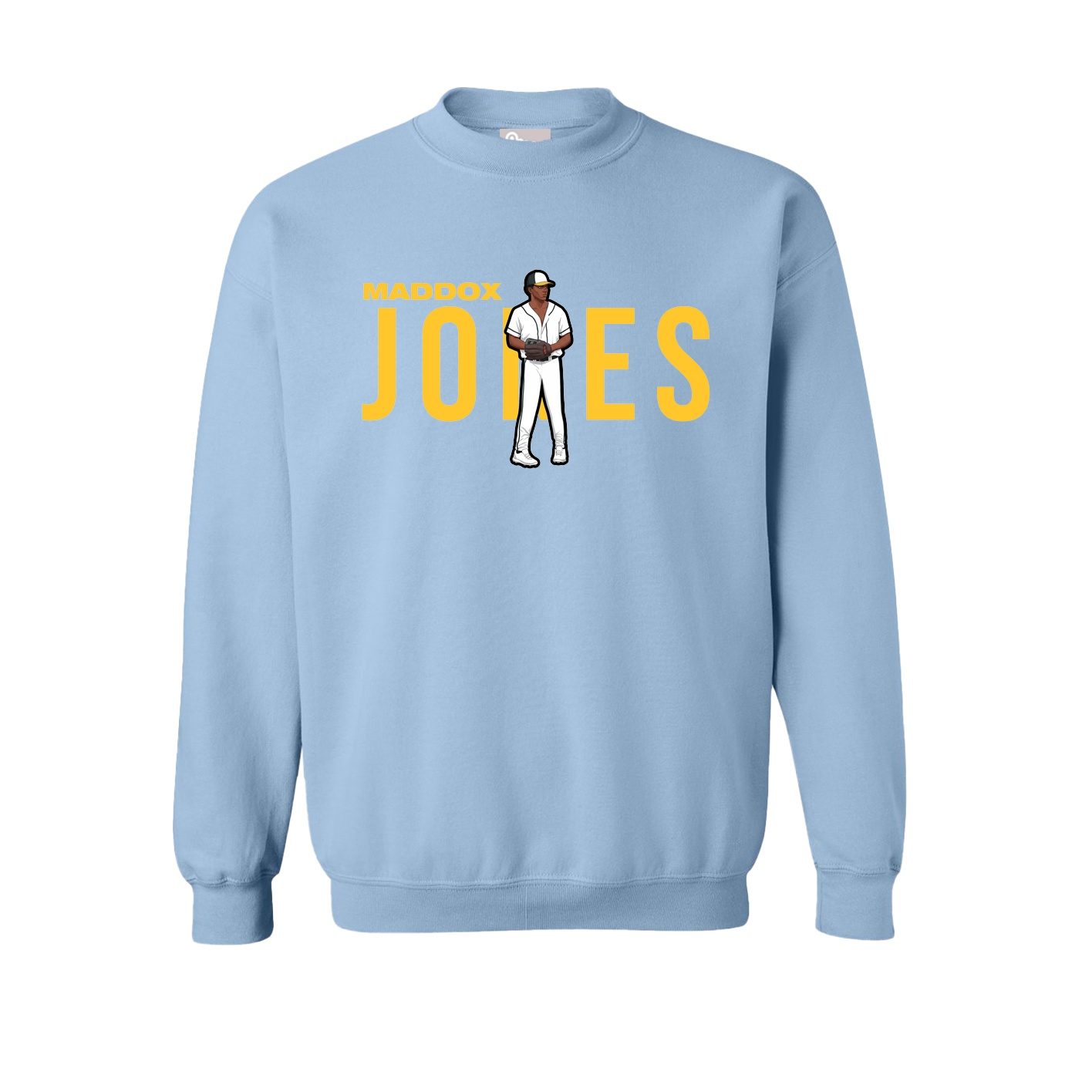 Fleece Crew — Player Name in Light Blue