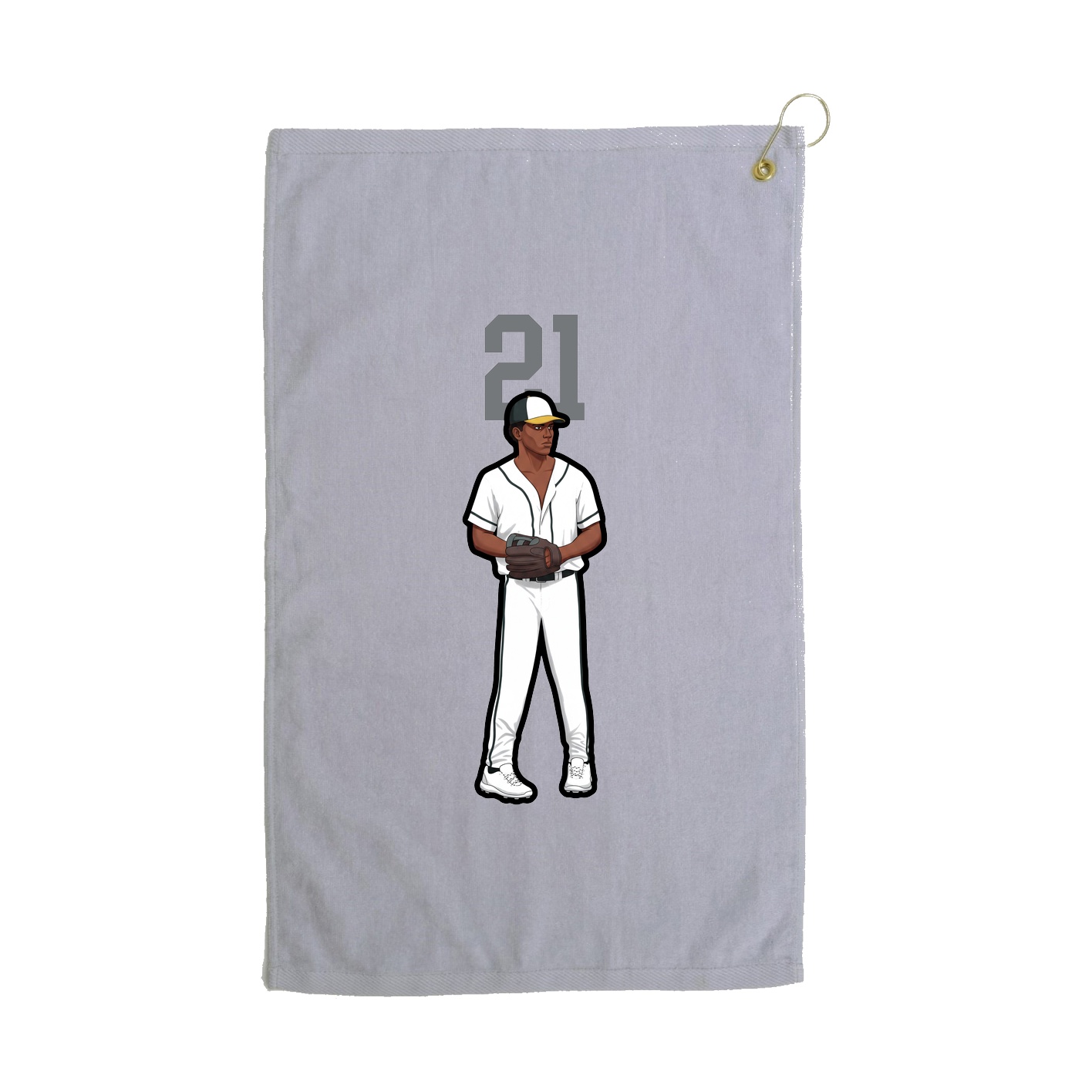Golf Towel — Number Top in Grey