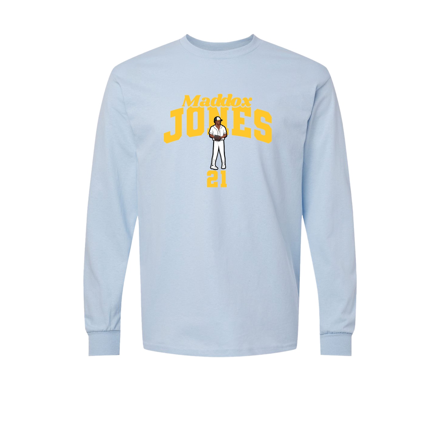 Long Sleeve Tee — Signature Arch in Light Blue