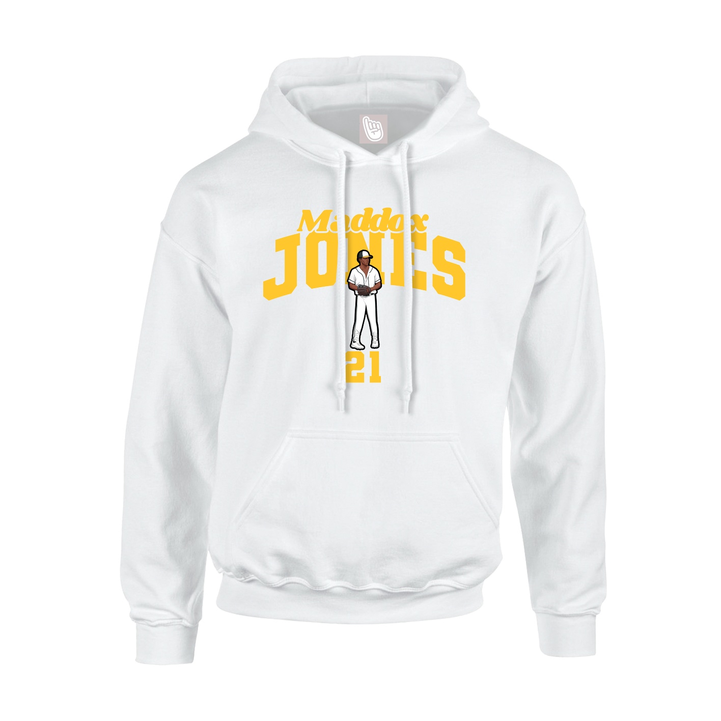 Youth Hoodie — Signature Arch in White
