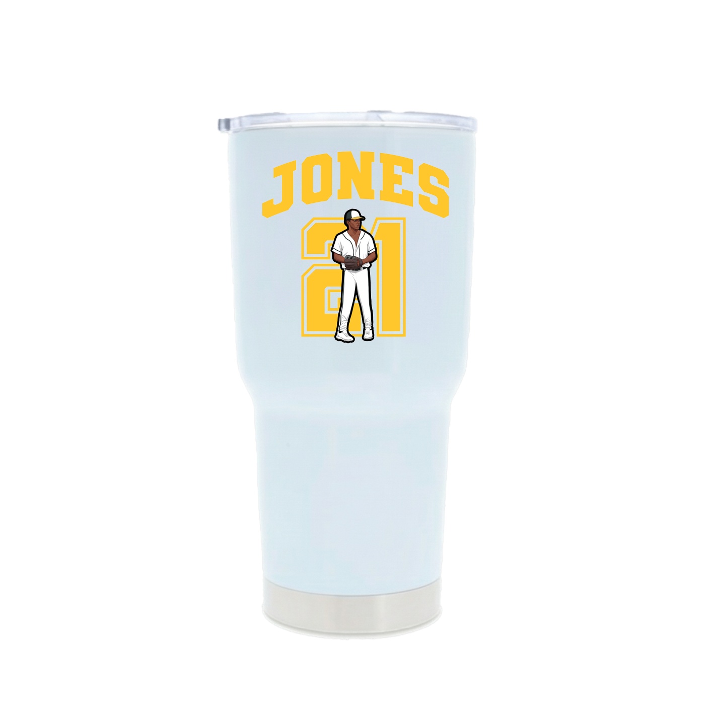 30oz Stainless Steel Tumbler — Number in White