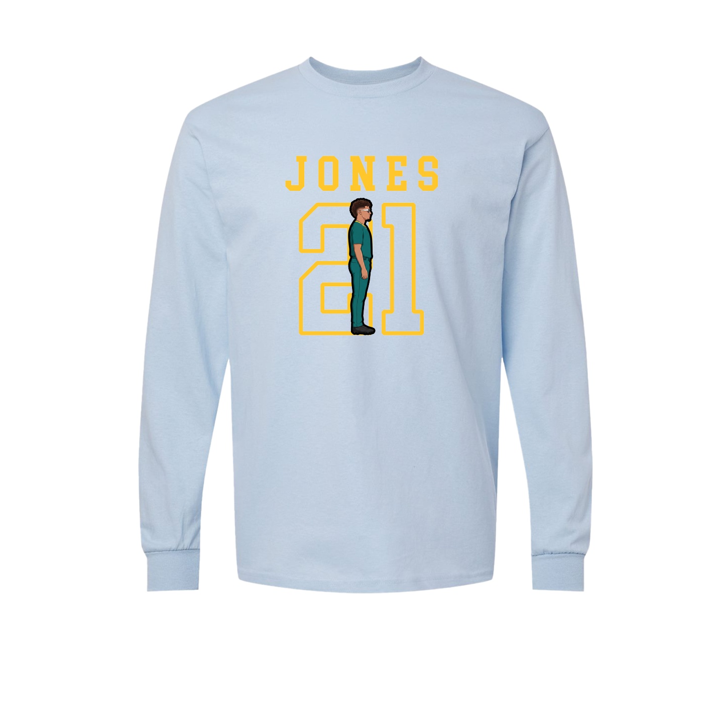 Long Sleeve Tee — Shirsey in Light Blue