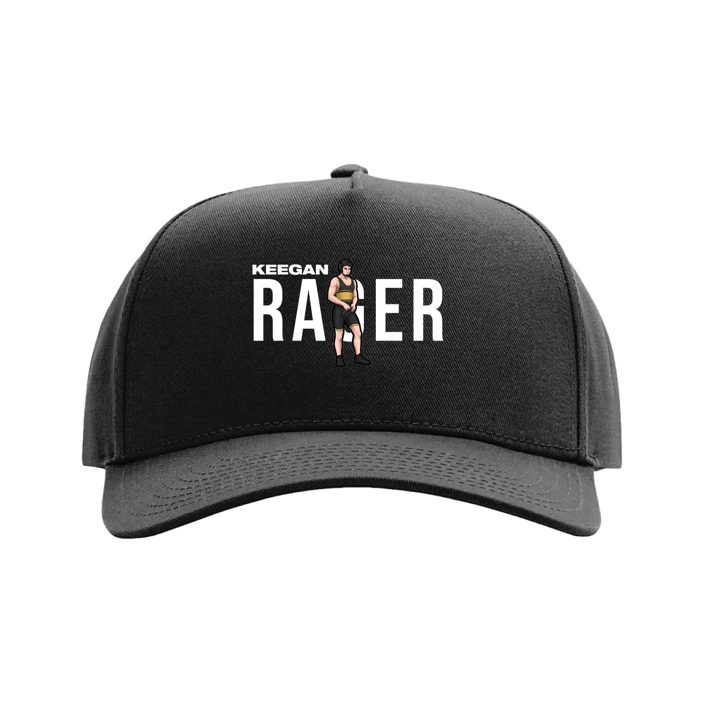 Full Fabric Five-Panel Champ Cap — Player Name in Black