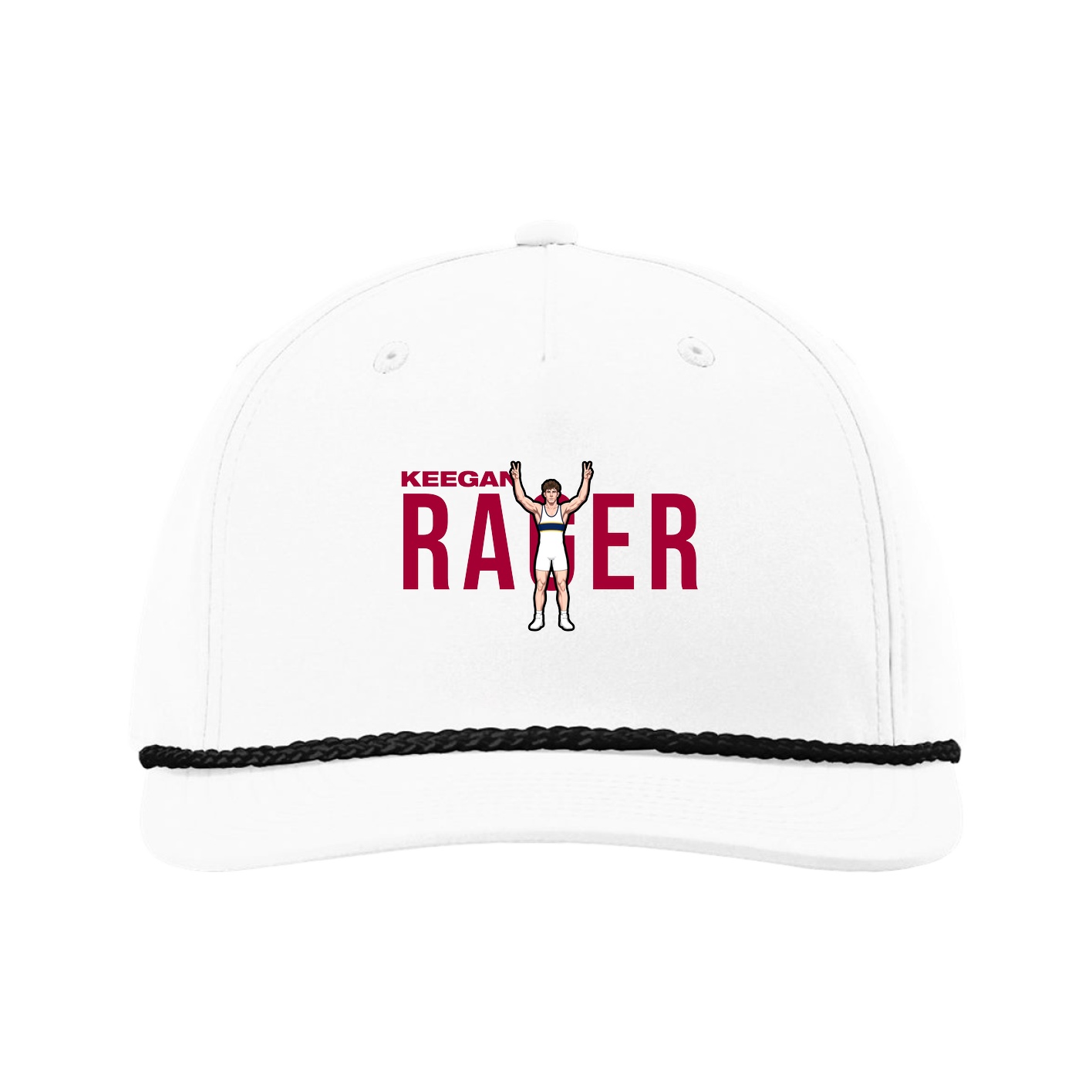 Five-Panel Classic Rope Cap — Player Name in White