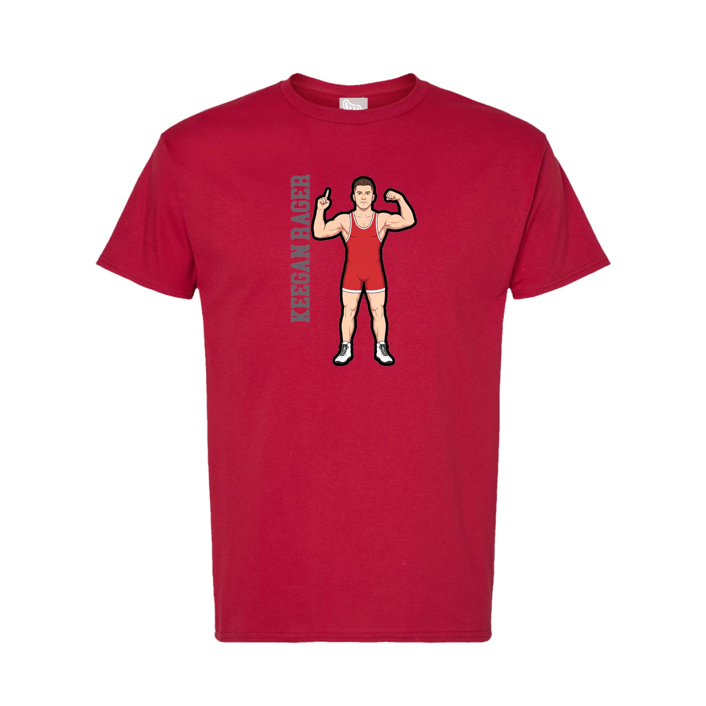 Tee — Name Vertical in Crimson