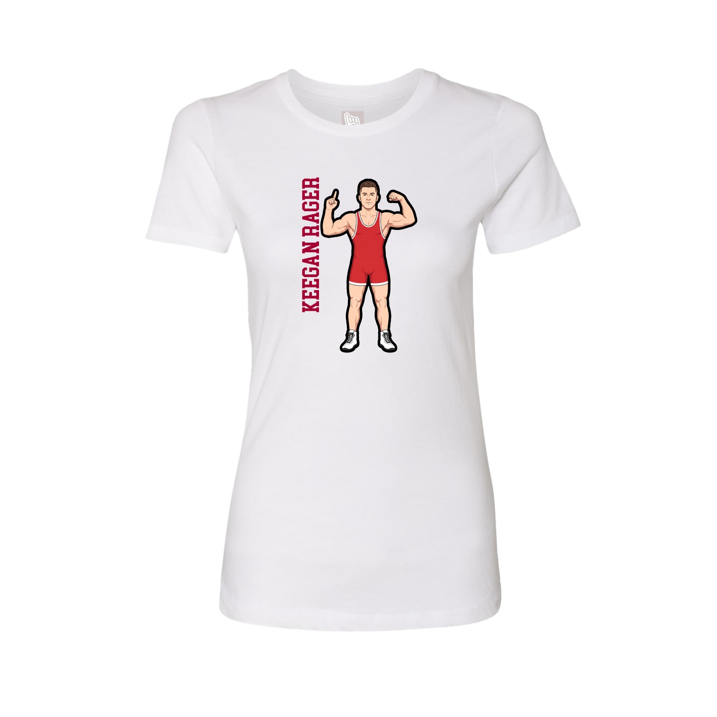 Womens Tee — Name Vertical in White