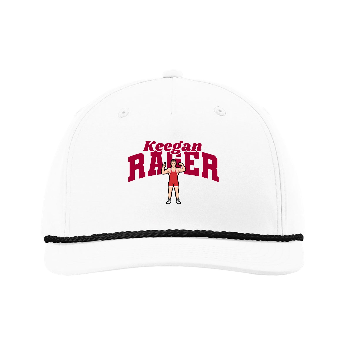 Five-Panel Classic Rope Cap — Signature Arch in White