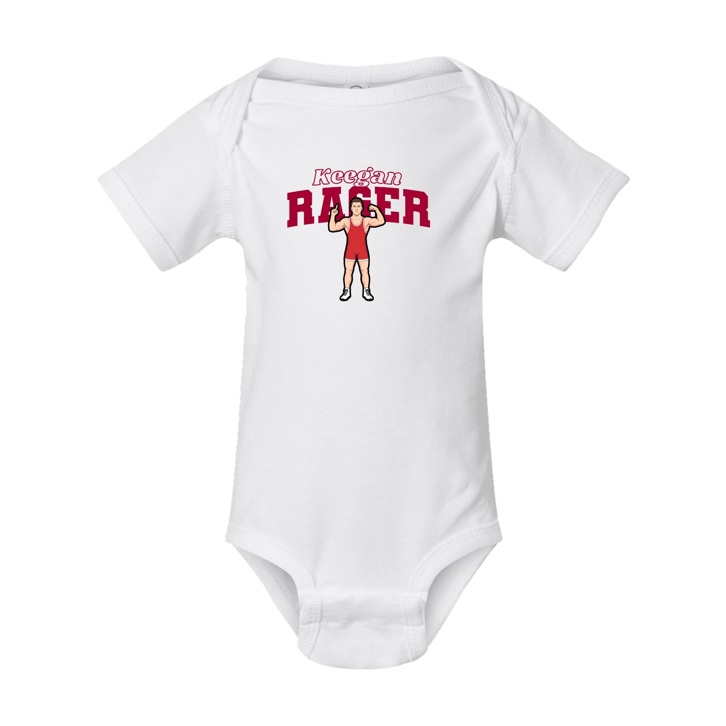 Baby Onesie — Name Arch in White