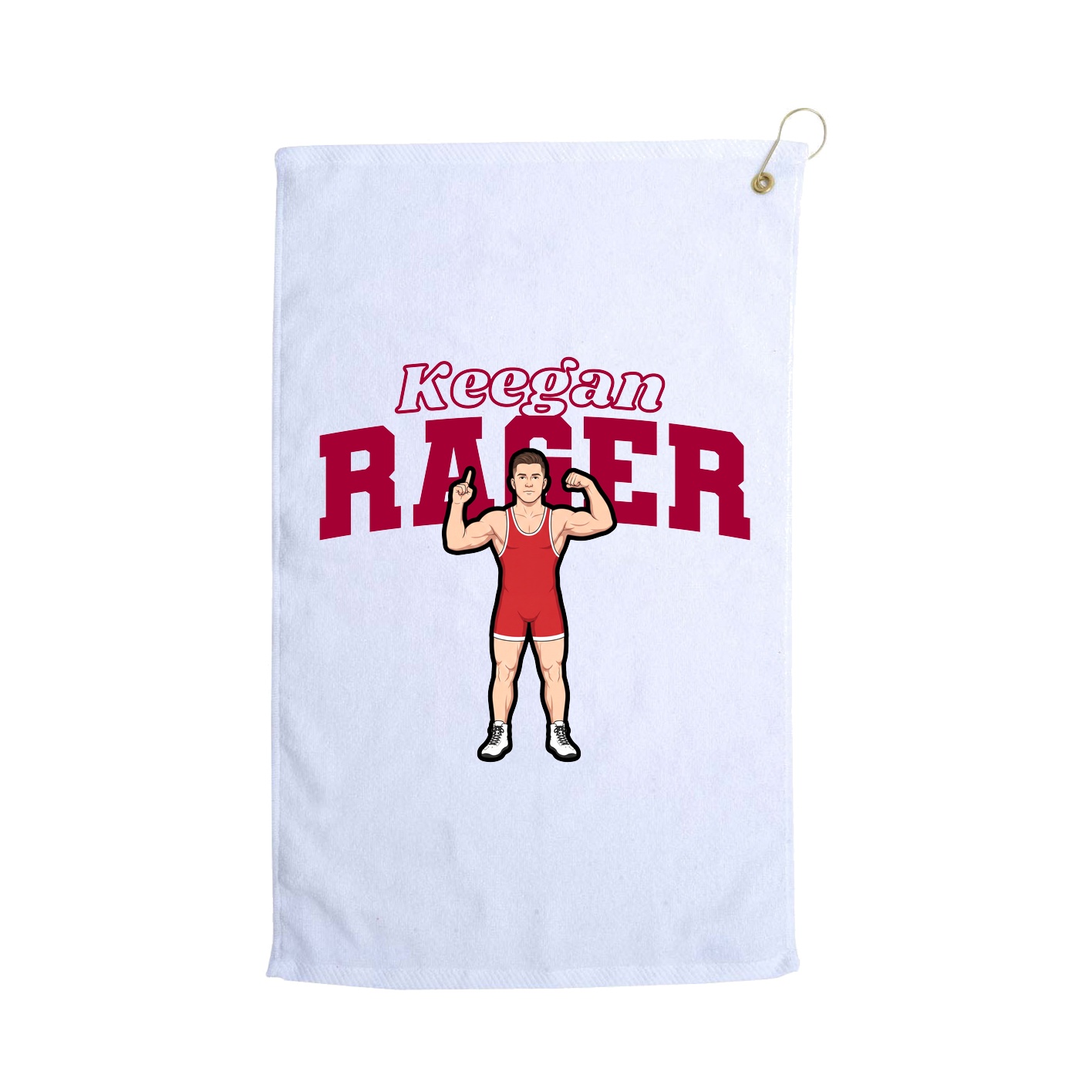 Golf Towel — Name Arch in White