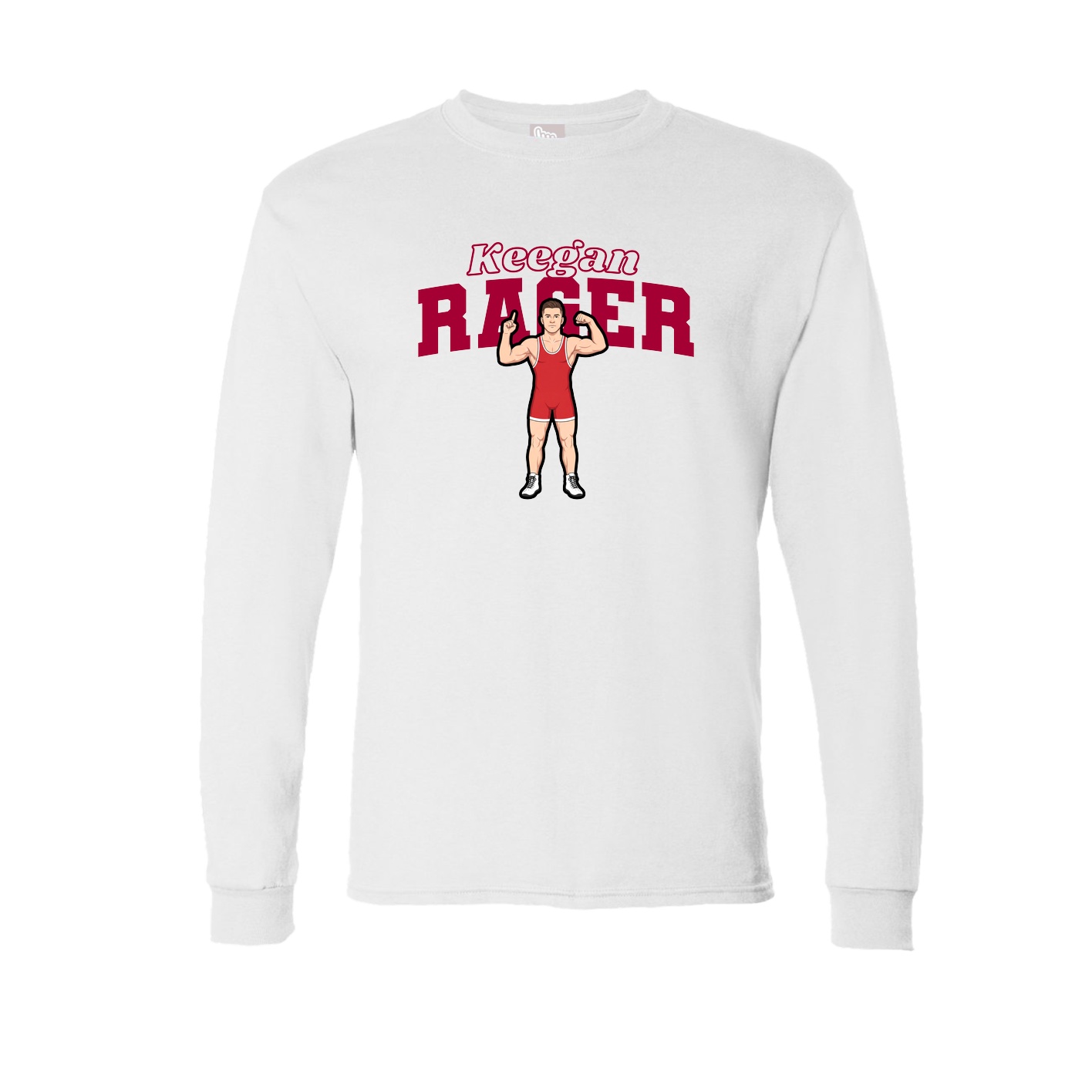 Long Sleeve Tee — Name Arch in White