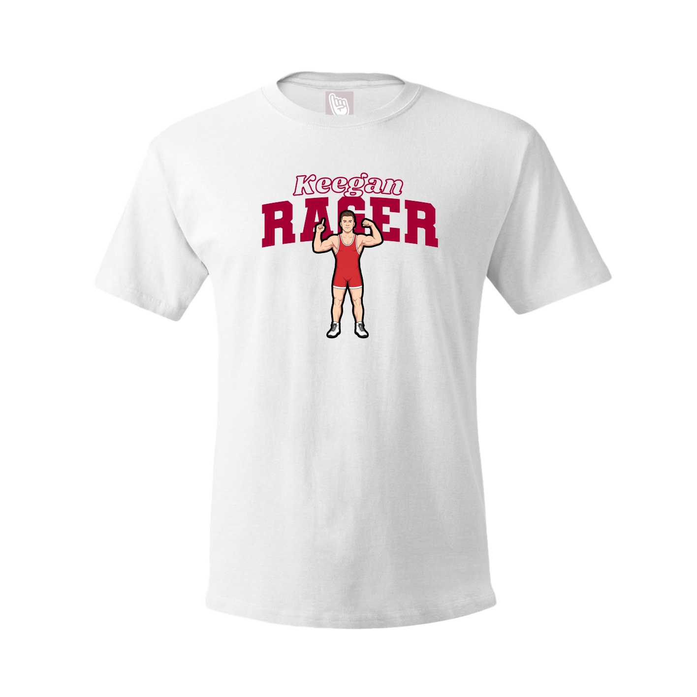 Youth Tee — Name Arch in White
