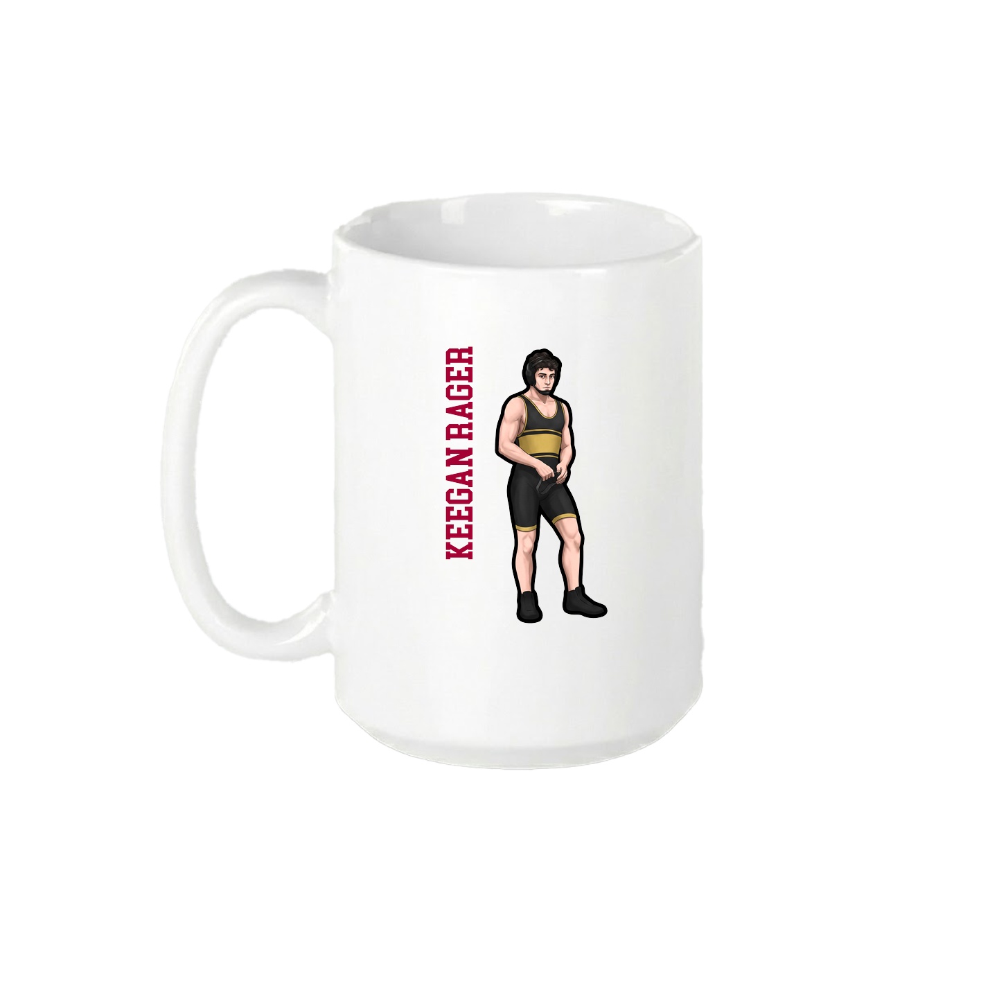 15oz Coffee Mug — Name Vertical in White