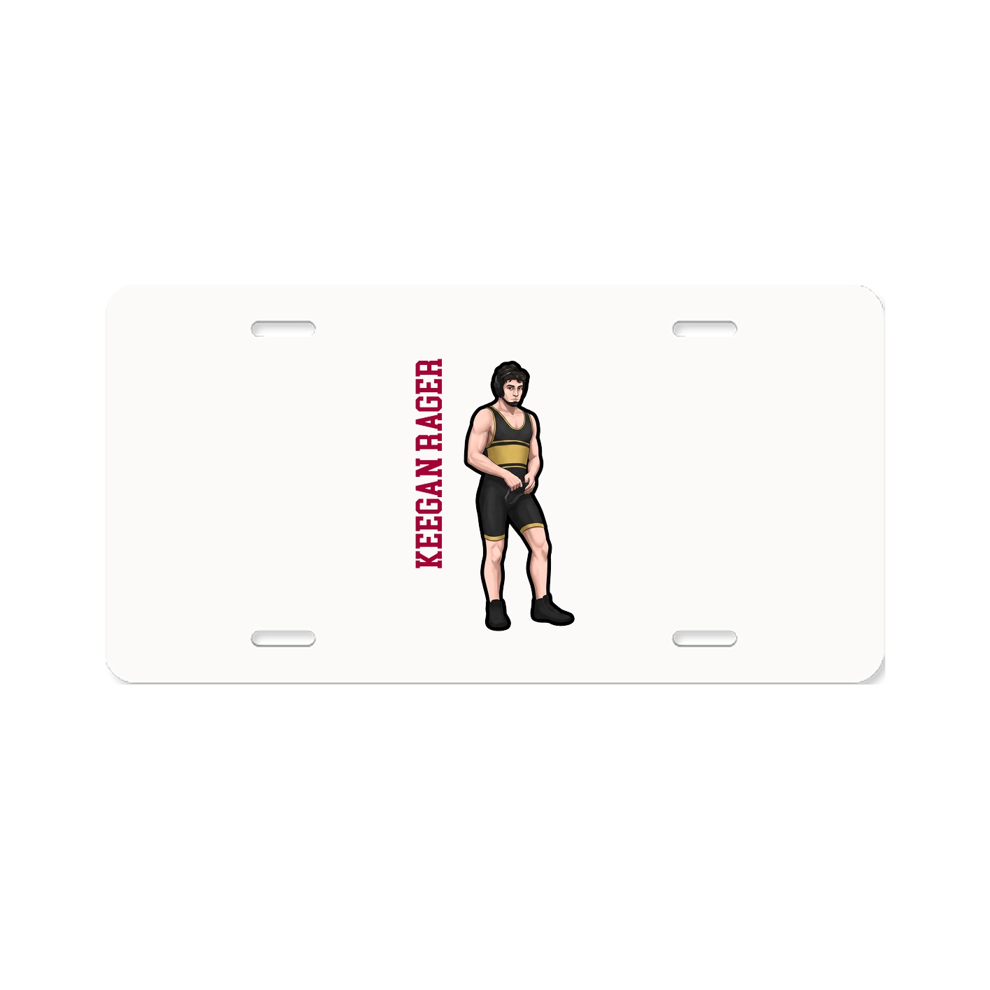 License Plate — Name Vertical in Classic