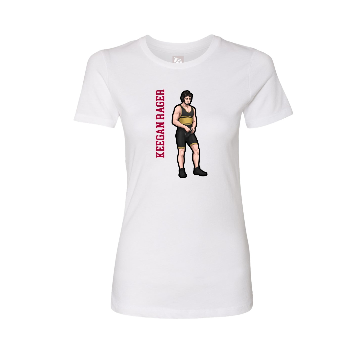 Womens Tee — Name Vertical in White