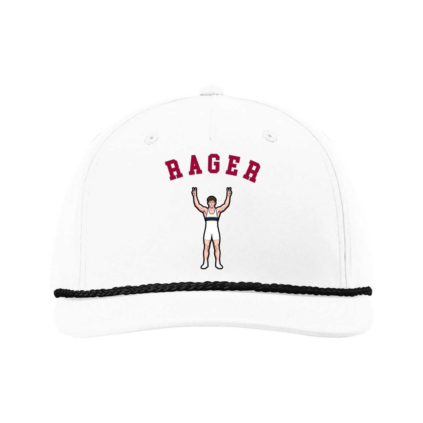Five-Panel Classic Rope Cap — Shirsey Arch in White