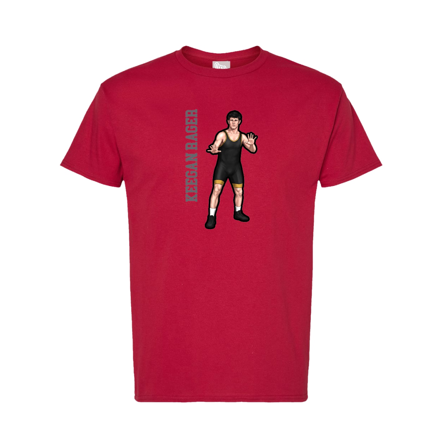 Tee — Name Vertical in Crimson