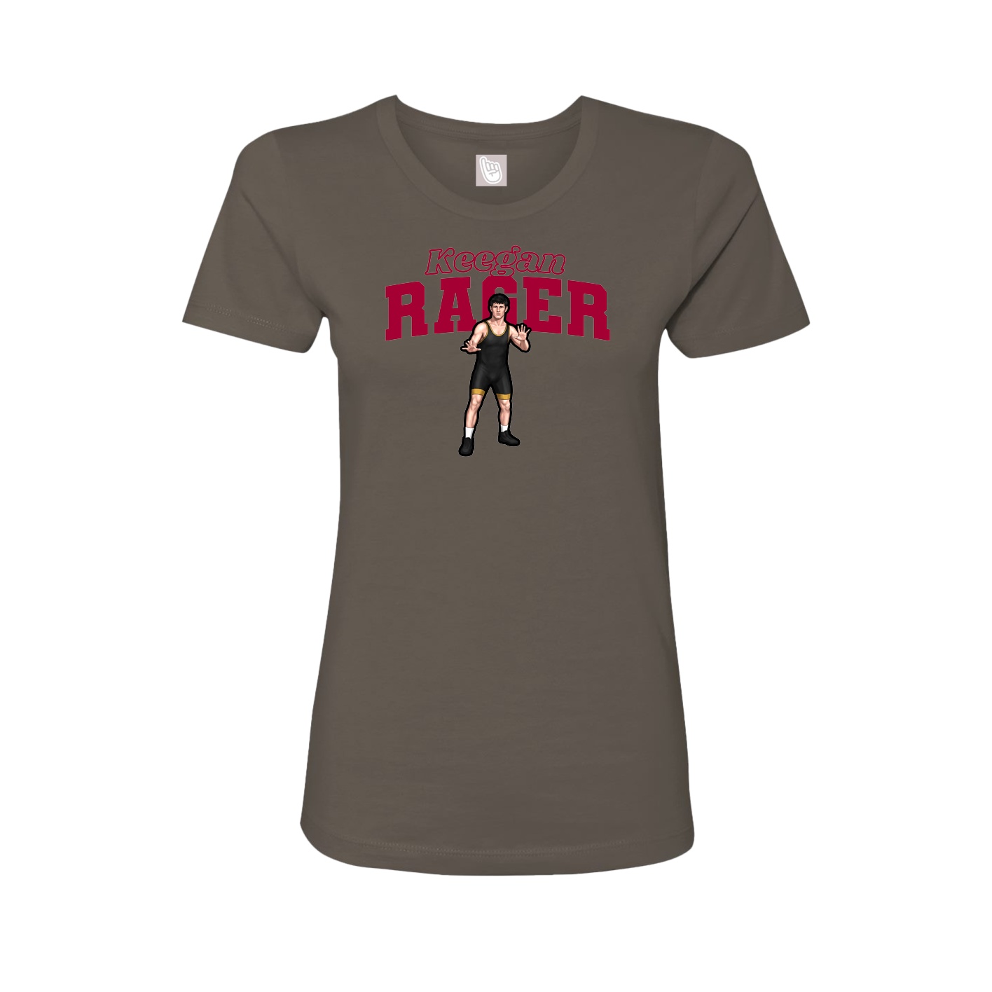 Fitted Women's Tee — Name Arch in Grey
