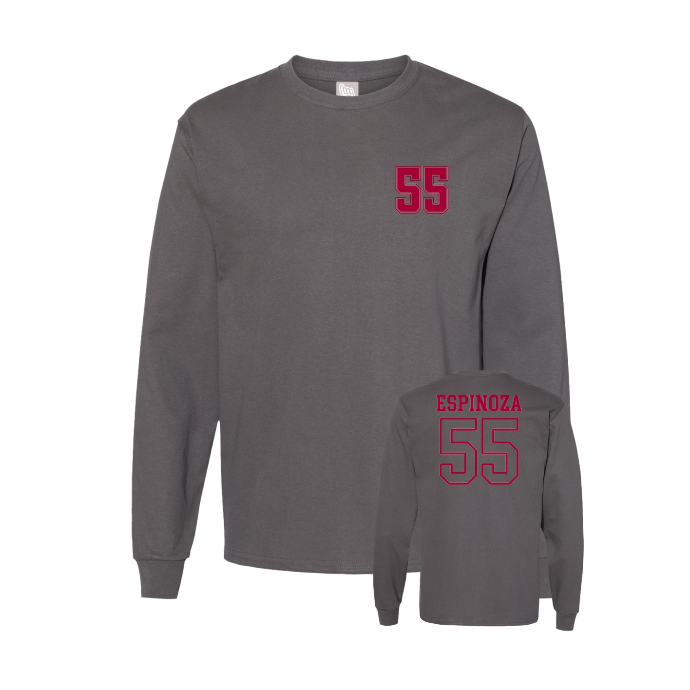 Long Sleeve Tee — Chest Back in Grey