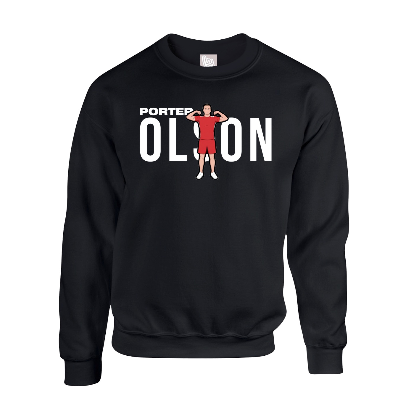 Fleece Crew — Player Name in Black