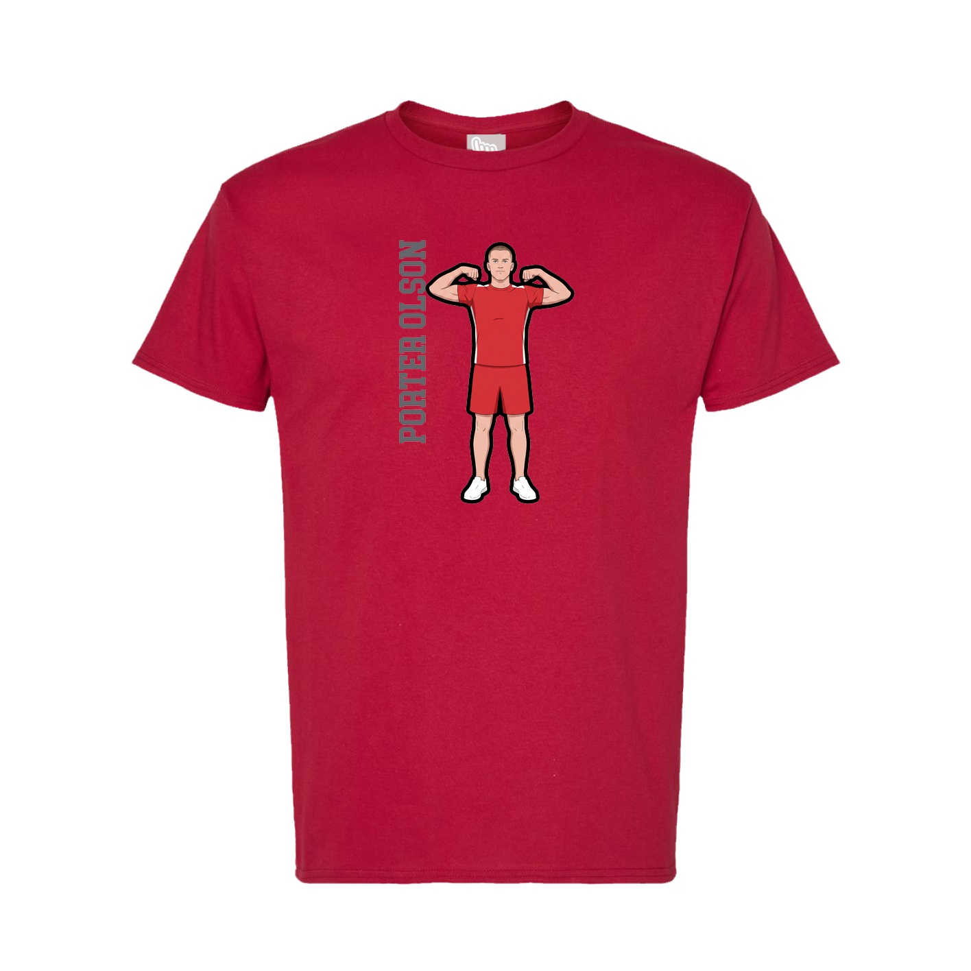 Tee — Name Vertical in Crimson