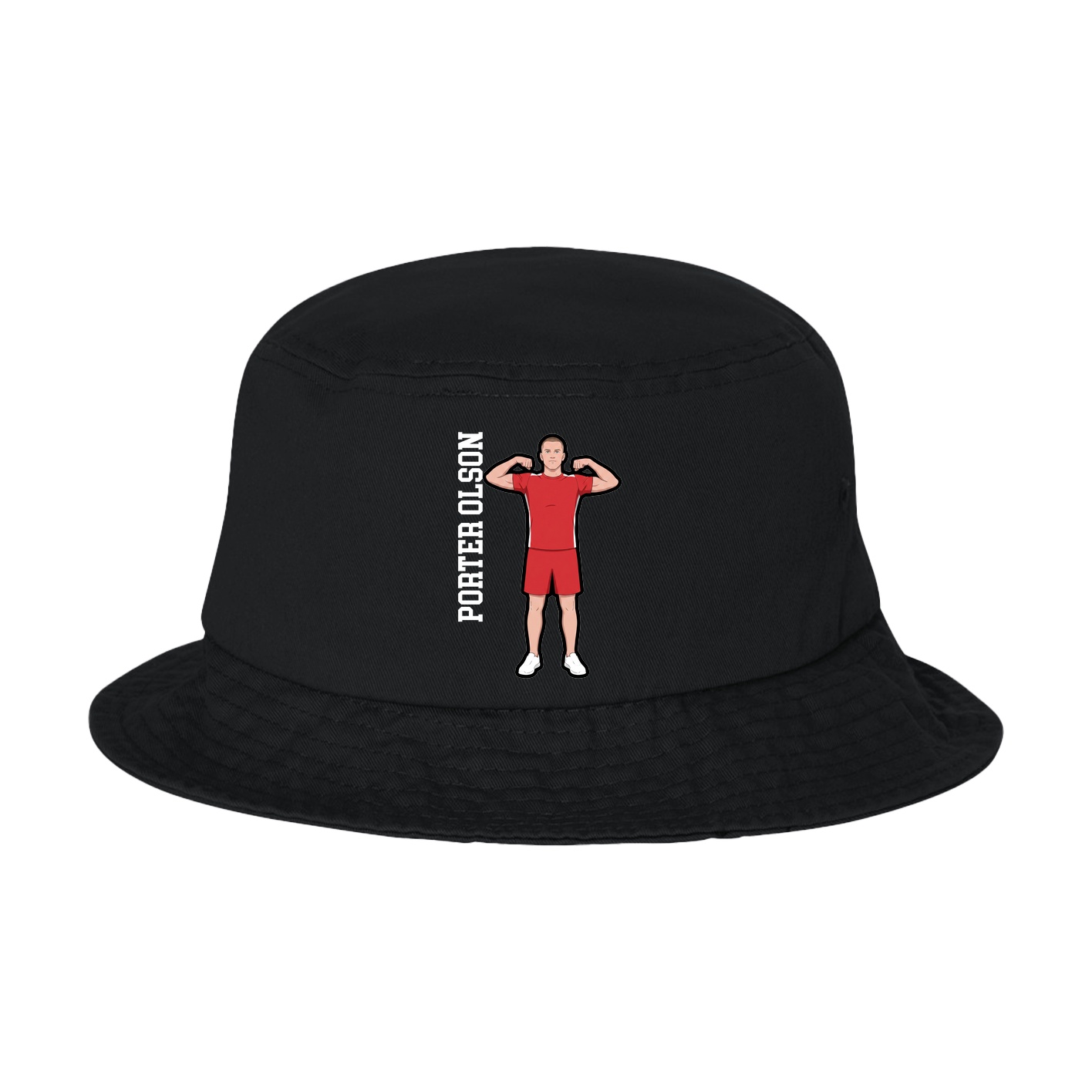 Bucket Cap — Name Vertical in Black