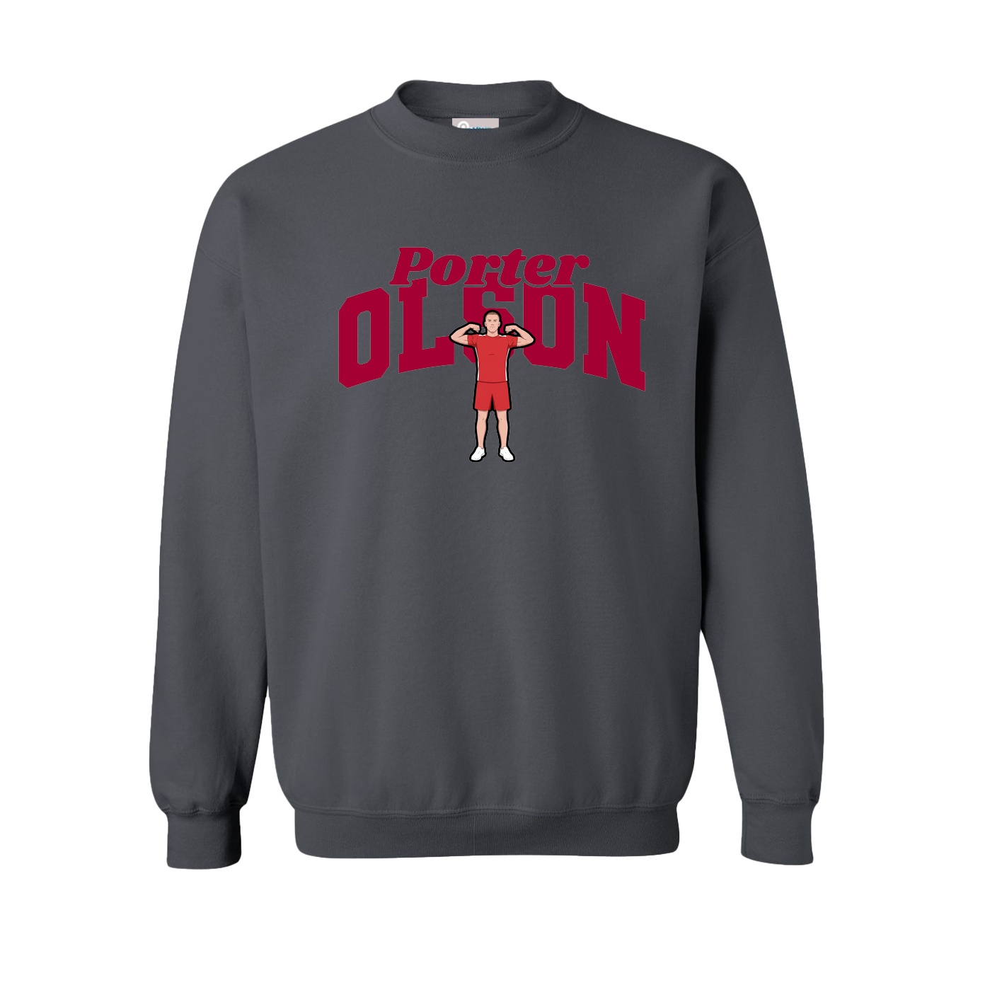 Fleece Crew — Signature Arch in Grey