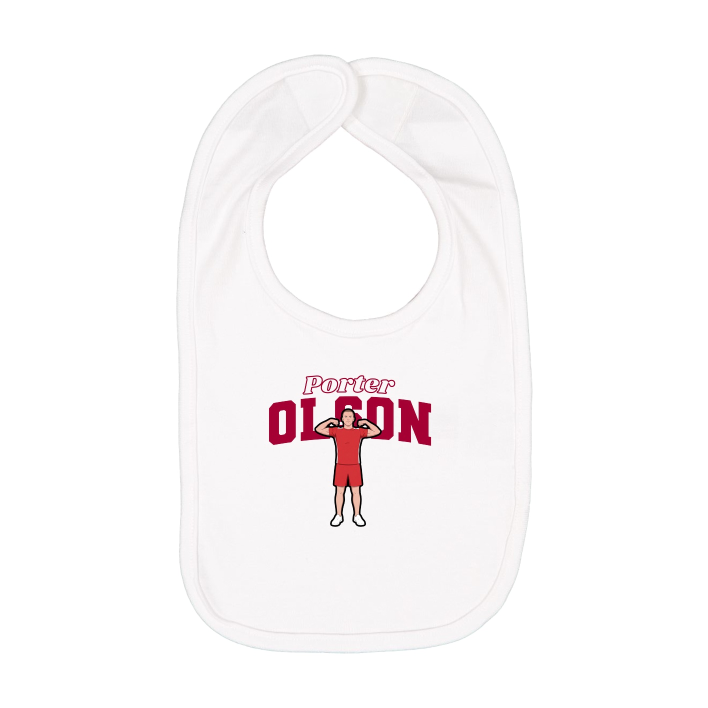 Infant Bib — Name Arch in White