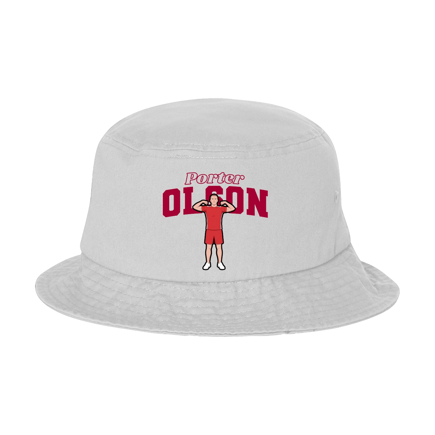 Bucket Cap — Name Arch in White