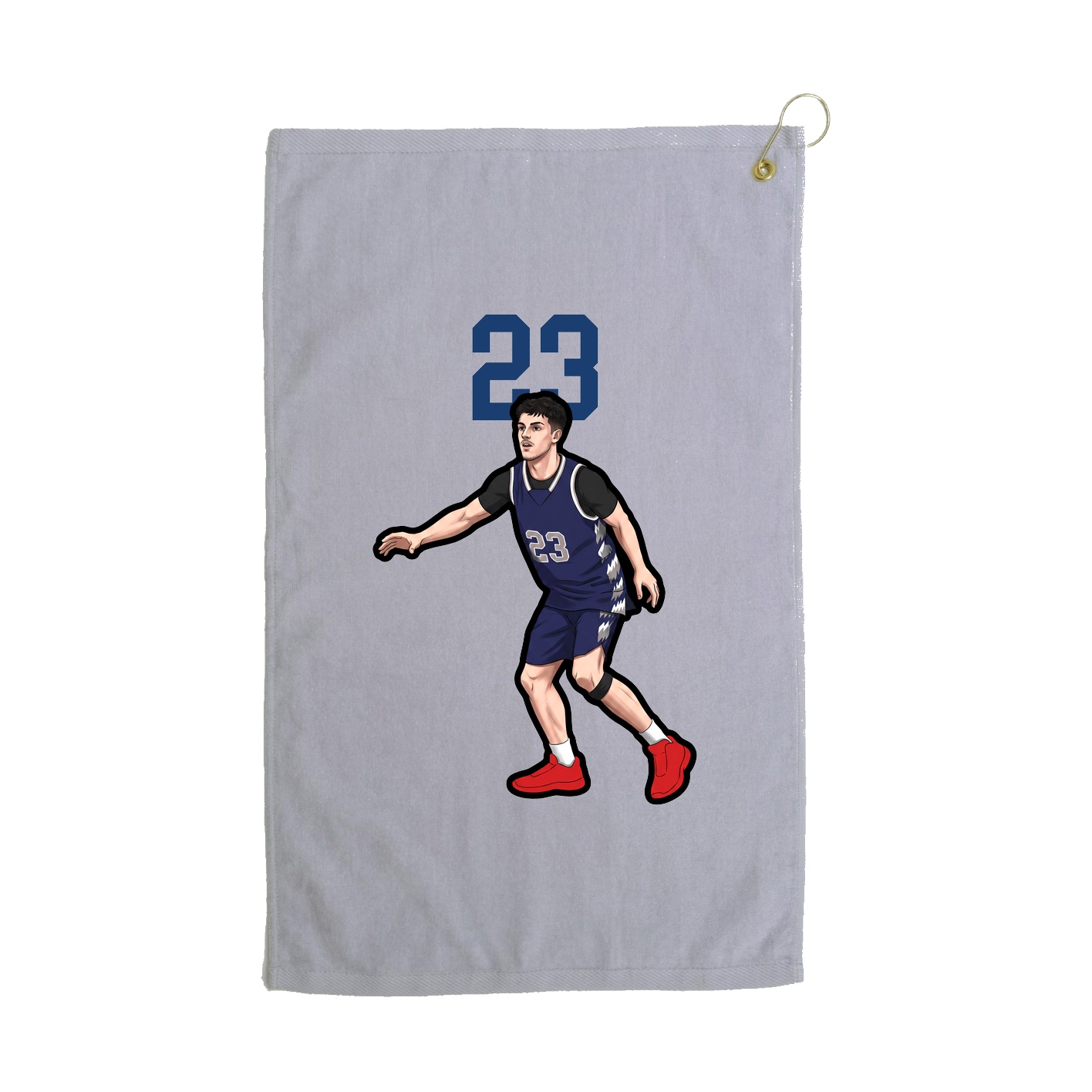 Golf Towel — Number Top in Grey