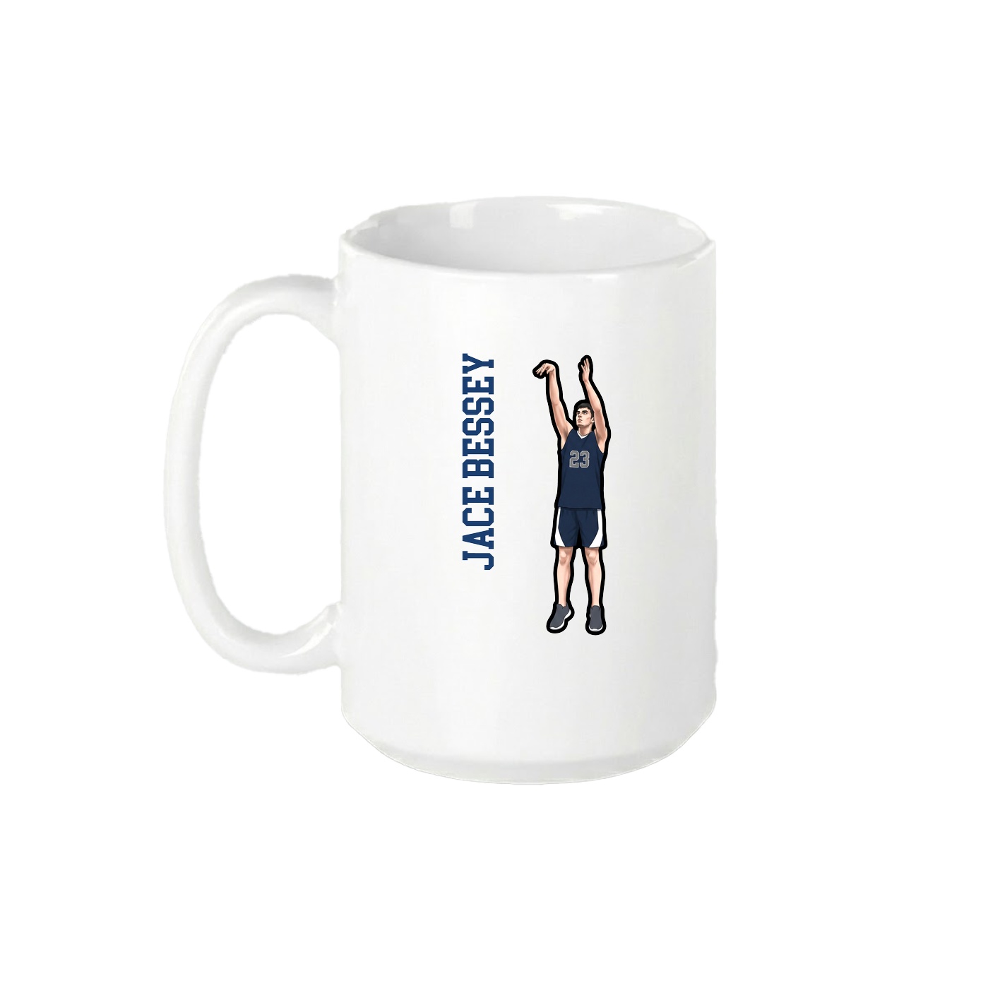 15oz Coffee Mug — Name Vertical in White