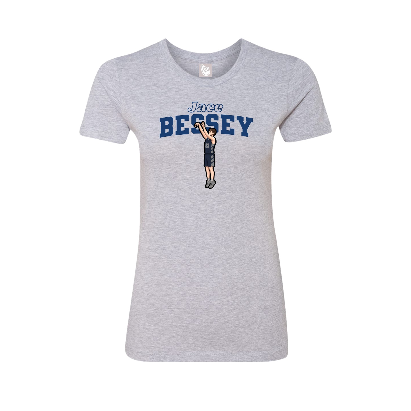 Fitted Women's Tee — Name Arch in Grey