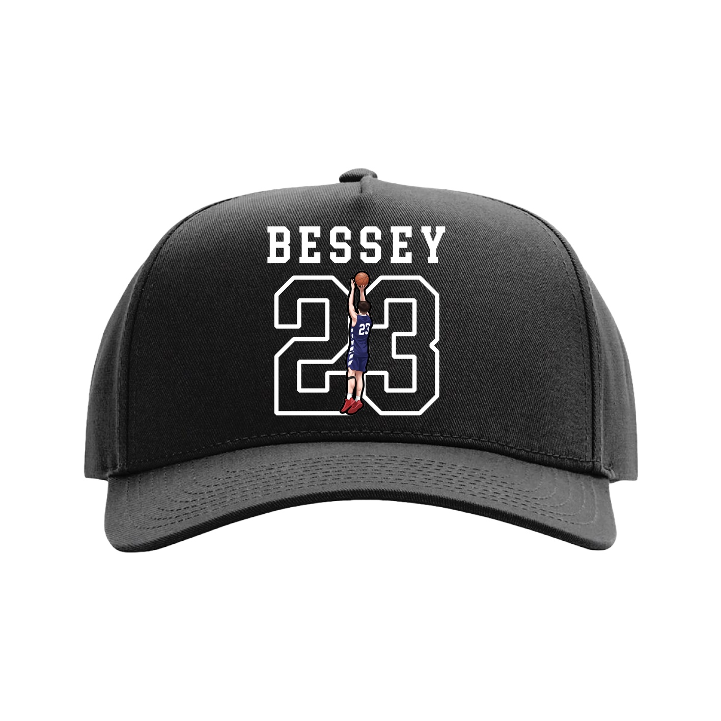 Full Fabric Five-Panel Champ Cap — Shirsey in Black