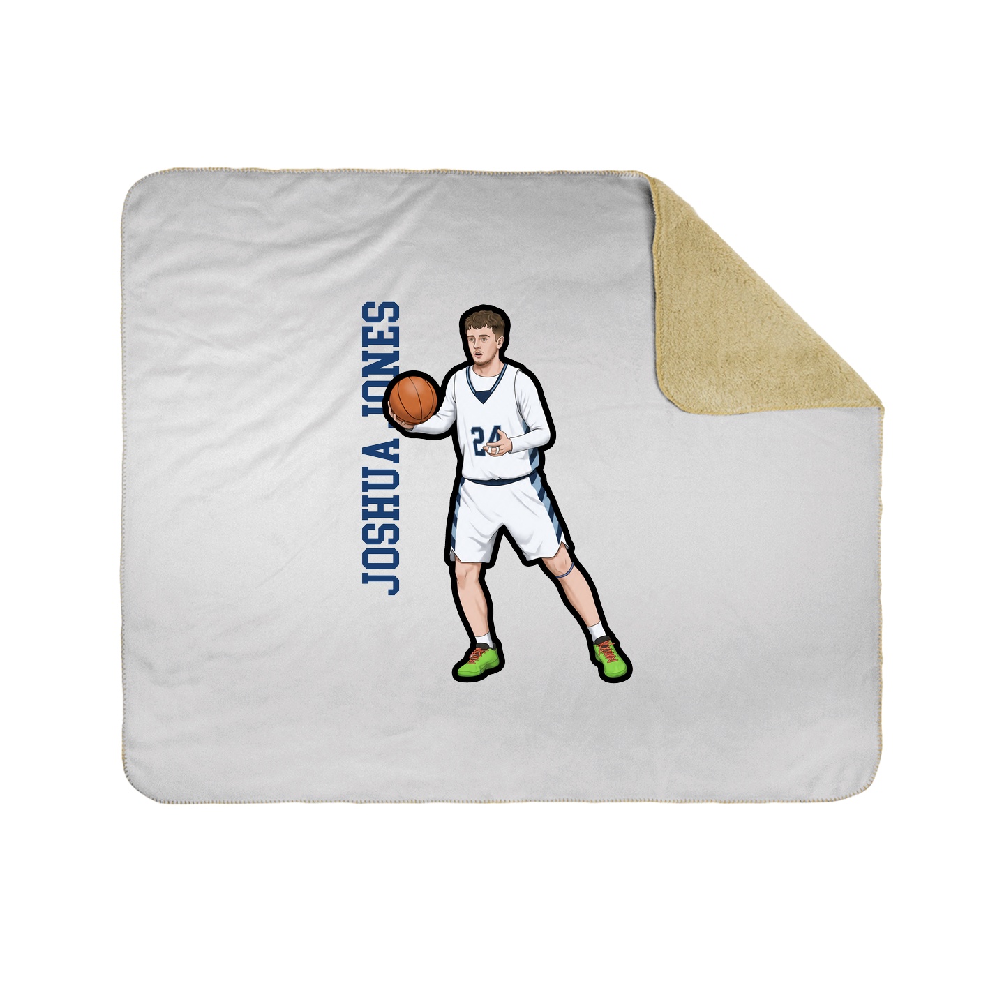 Throw Blanket — Name Vertical in White