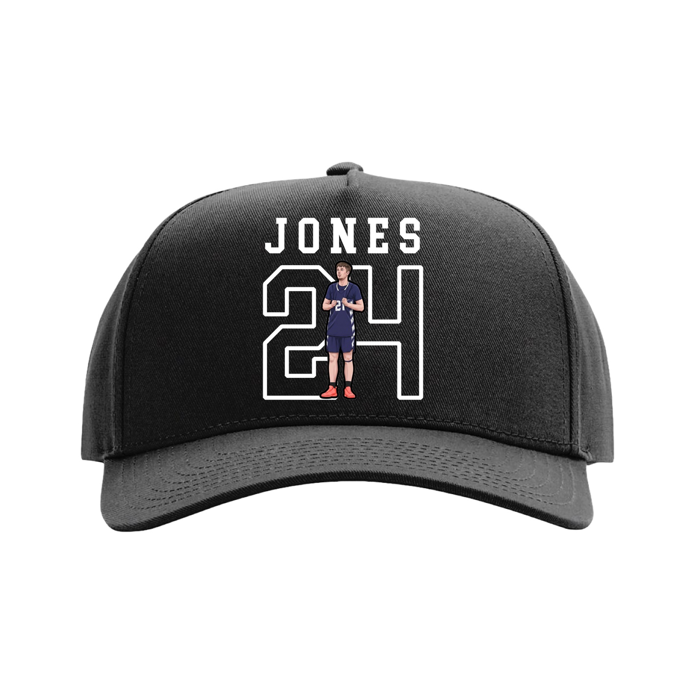 Full Fabric Five-Panel Champ Cap — Shirsey in Black