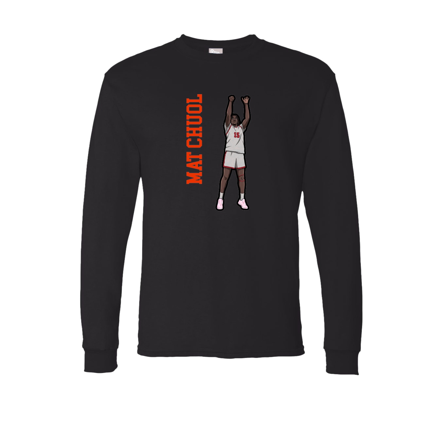 Long Sleeve Tee — Name Vertical in Black