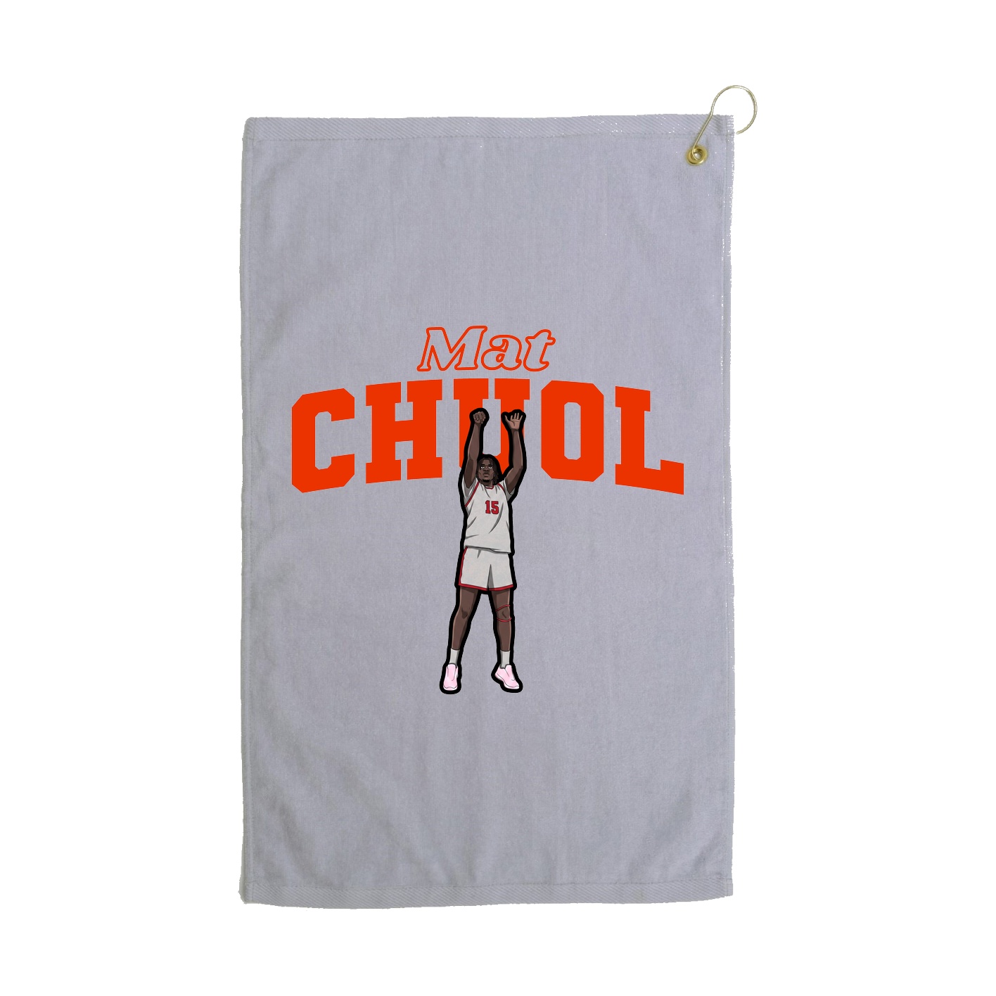 Golf Towel — Name Arch in Grey